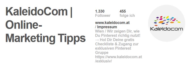 Pinterest Account KaleidoCom