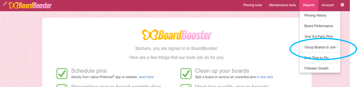 Boardbooster Gruppenboards finden