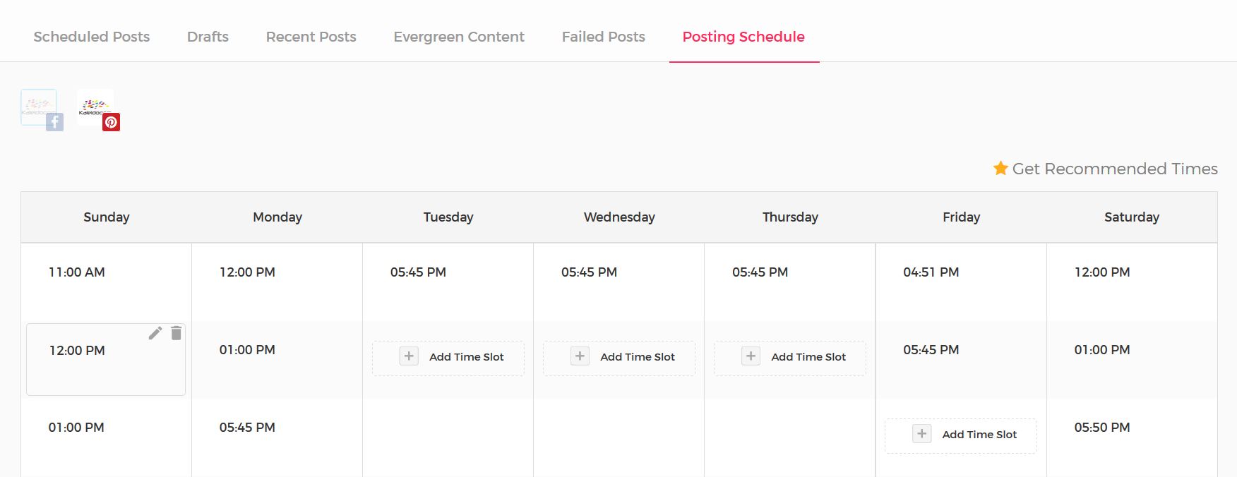 Postingplan mit Viraltag und vorgeschlagenen Zeitenaufbauen