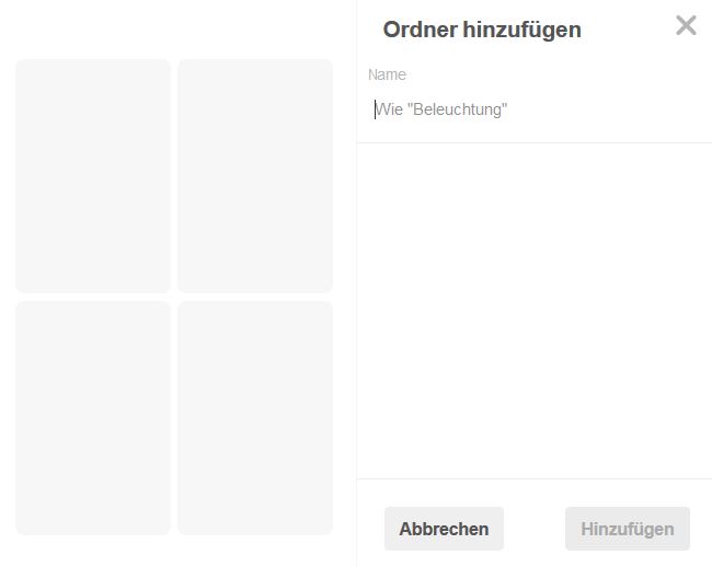 Pinterest Ordner benennen