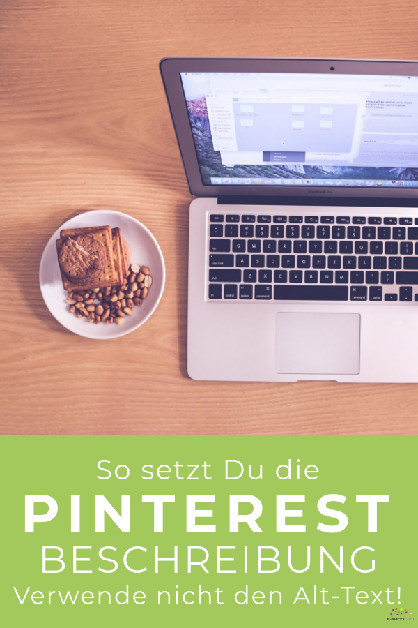 Pinbild Pinterest Beschreibung Laptop mit Keksteller Flatlay
