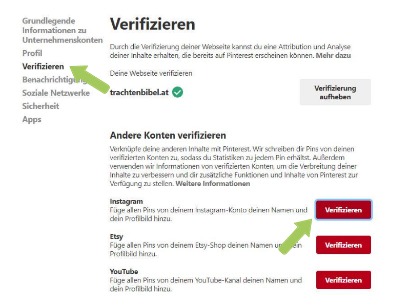 Instagram und Pinterest