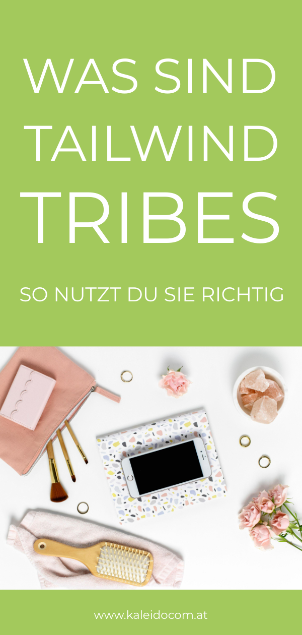 Pin Tribes Text und Flatlay mit Mobiltelefon